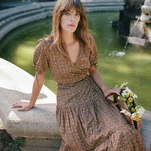 NWT Christy Dawn Trendy, Beautiful & Versátil Augusta Dress Marron Blooming Vine